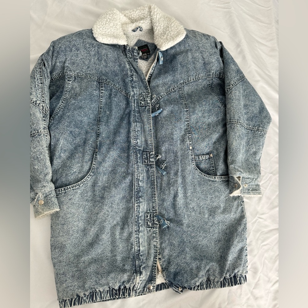 Weathered Blues acid wash coat 12